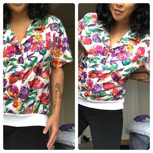 80s Floral Print Shirt